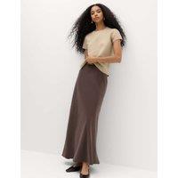 M&S Maxi Slip Skirt Dark Chocolate
