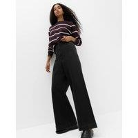 M&S High Waisted Pintuck Ankle Grazer Jeans Black Mix