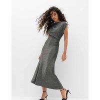 M&S Jersey Sparkly One Shoulder Midi Column Dress Silver