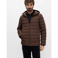 M&S Feather and Down Hooded Puffer Jacket Bitter Chocolate