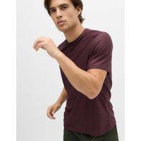 Goodmove Activewear Jacquard Mesh Stripe T-Shirt Mulberry