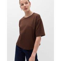 M&S Pure Cotton Boxy T-Shirt Dark Chocolate