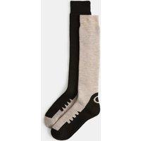 M&S 2 Pack Ski Socks with Added Stretch Black Mix