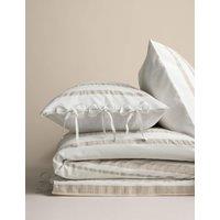 M&S Brushed Seersucker Striped Bedding Set Linen