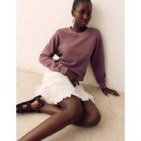 Per Una Cotton Rich Garment Dye Sweatshirt Truffle