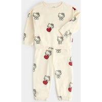 M&S Hello Kitty Velour Pyjamas (1-8 Yrs) Ecru Mix