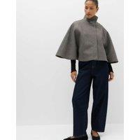 M&S Funnel Neck Cape Grey Mix