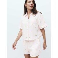 M&S Pure Cotton Muslin Printed Shortie Set Pink Mix