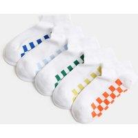 M&S 5 Pack Checkerboard Trainer Liners White Mix