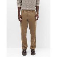M&S Straight Fit Pure Cotton Corduroy 5 Pocket Trousers Mushroom