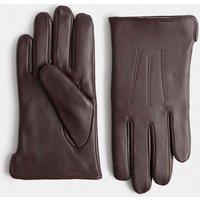 M&S Leather Gloves with Thermowarmth Dark Burgundy