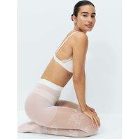 M&S Floral Mesh Tights Ivory