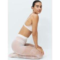 M&S Floral Mesh Tights Ivory