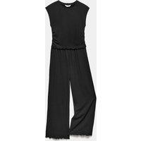M&S 2 Piece Crinkle Top & Wide Leg Bottom Outfit (6-16 Yrs) Black