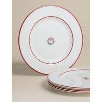 M&S Set of 4 Christmas Bone China Side Plates White