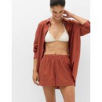 M&S Cotton Rich Beach Shorts Redwood