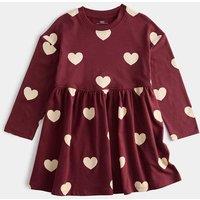 M&S Pure Cotton Heart Jersey Dress (2-8 Yrs) Multi