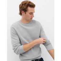 M&S Pure Cotton Textured Crew Neck Jumper Grey Mix