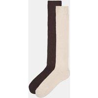 M&S 2 Pack Thermal Knee High Socks Chocolate Mix