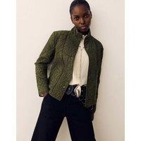 Per Una Embroidered Quilted Funnel Neck Jacket Khaki