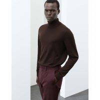 Autograph Pure Extra Fine Merino Wool Roll Neck Jumper Bitter Chocolate