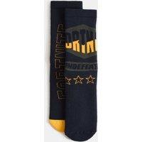 M&S 2 Pack Cotton Rich Fortnite Terry Socks Dark Grey