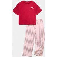 M&S Pure Cotton Breakfast Graphic Pyjamas (6-16 Yrs) Light Pink Mix