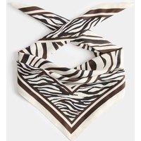 M&S Satin Printed Scarf Black Mix