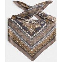 M&S Satin Printed Scarf Brown Mix