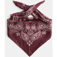 M&S Satin Printed Scarf Burgundy Mix