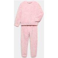 M&S Fleece Cosy Lounge Pyjama Set (1-16 Yrs) Pink Mix