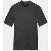 M&S Cosy High Neck Half Sleeve T-Shirt Dark Grey
