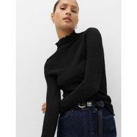 M&S Textured High Neck Top Black