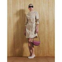 M&S Pure Cotton Tie Waist Mini Shirt Dress Wheat