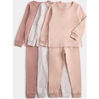 M&S 3pk Cotton Rich Patterned Pyjamas Pink Mix