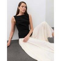 Autograph Wool Blend Colour Block Midaxi Dress Black