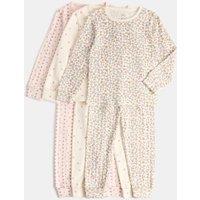 M&S 3 Pack Pure Cotton Rich Floral Pyjama Sets (0-8 Yrs) Multi