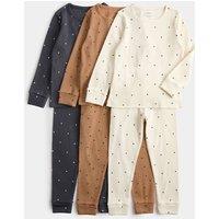 M&S 3 Pack Cotton Rich Heart Pyjama Sets (12 Mths-8 Yrs) Multi