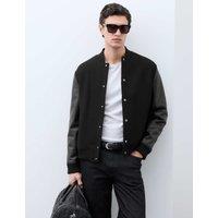 Autograph Wool Blend Bomber Jacket Black