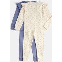 M&S 2 Pack Cotton Rich Frill Shoulder Pyjama Sets (0-8 Yrs) Multi