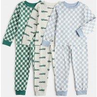 M&S 3 Pack Pure Cotton Transport Pyjama Sets (12 Mths-8 Yrs) Blue Mix