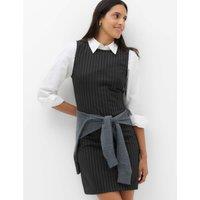 M&S Pinstripe Mini Shift Dress Black Mix