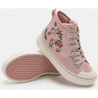 M&S Sparkly Floral High Top Trainers (4 Small-2 Large) Pink Mix