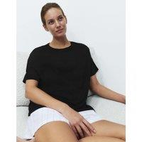M&S Pure Cotton Pyjama Top Black