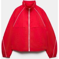 M&S Contrast Piped Funnel Neck Windbreaker Jacket Poppy