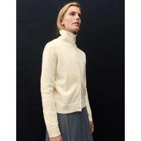 Autograph Pure Cashmere Funnel Neck Cardigan Ivory