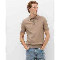 M&S Cotton Rich Regular Fit Knitted Polo Shirt Mushroom