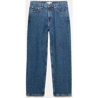 M&S Authentic Relaxed Fit Straight Leg Rigid Jeans Medium Blue