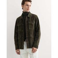 JAEGER Suede 4 Pocket Jacket Evergreen