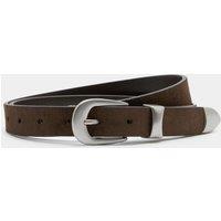M&S Suede Buckle Belt Dark Brown